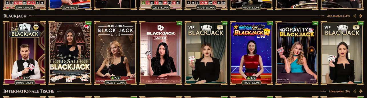 Live-Blackjack-Tisch bei Lanista Casino